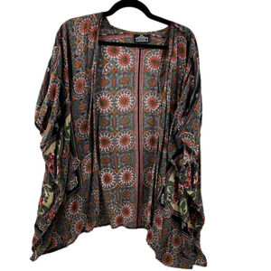 Angie Women's Red Purple Kimono Throw